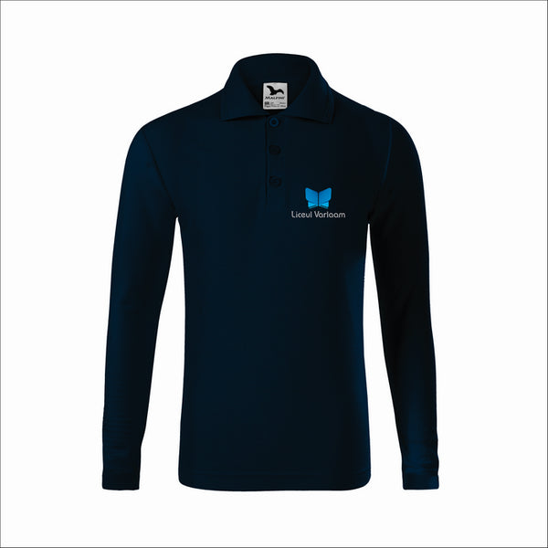 TRICOU POLO COPII Malfini maneca lunga PIQUE POLO LS 241, Promo Back to School, imprimat policormie ecuson fata inclus in pret*