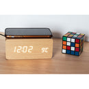 Ceas din lemn, cu incarcator wireless 31515