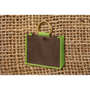 Sacosa iuta cu maner bambus 67538 27 x 33 x 11,5 cm