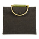 Sacosa iuta cu maner bambus 67538 27 x 33 x 11,5 cm