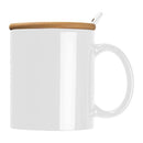 Cana ceramica cu lingurita si capac din bambus 300 ml 82969