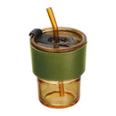 Pahar sticla 400 ml cu pai 83844