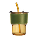 Pahar sticla 400 ml cu pai 83844