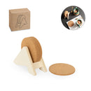 Set 15 suporturi de pahare coaster pluta in suport lemn PLYCORK