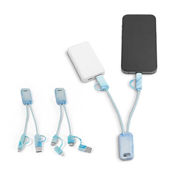 Cablu adaptor USB 6 in 1 in RPET BERNERS