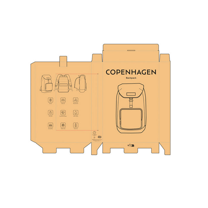 Rucsac laptop bumbac reciclat Copenhagen, 20L