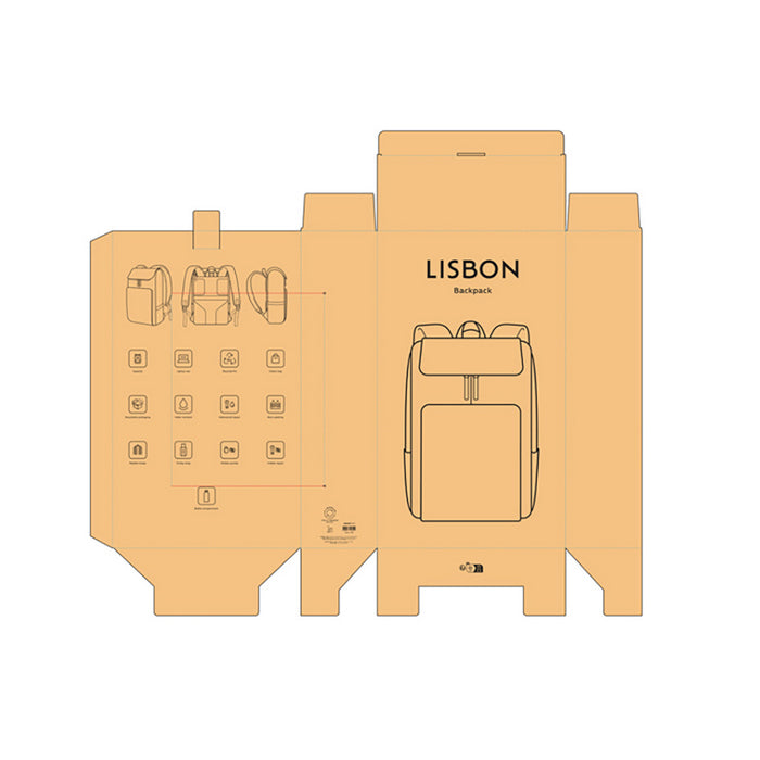 Rucsac laptop PU reciclat Lisabona, 20L