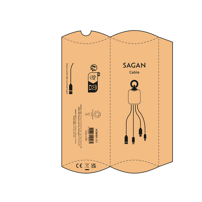 Cablu adaptor USB 4 in 1 Sagan rPET