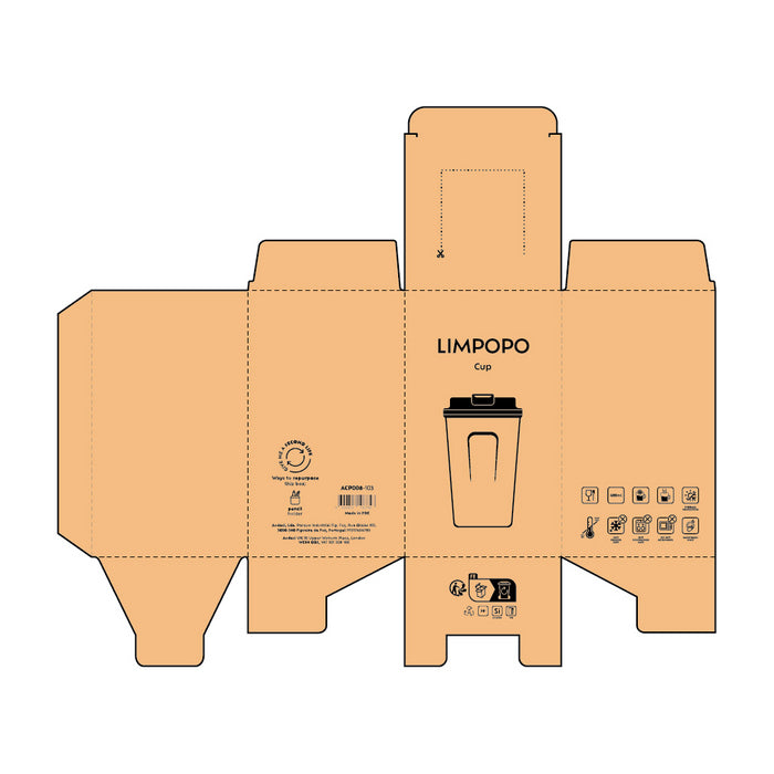 Pahar termoizolant din otel inoxidabil reciclat Limpopo, 490 ml