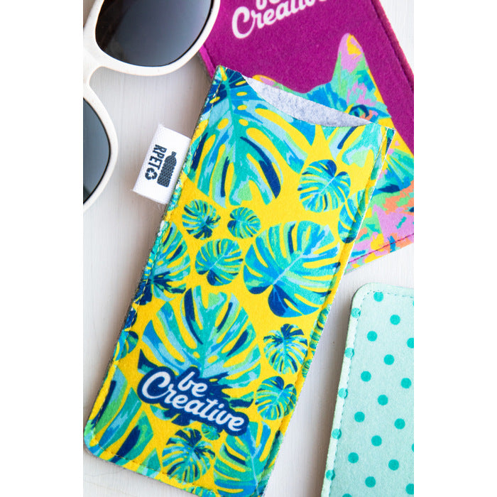 Husa pentru ochelari de soare RPET personalizata "CreaFelt Sun", cantitate minima 50 buc