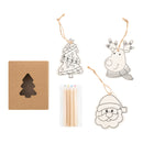 Set de ornamente de Crăciun din lemn cu creioane colorate Oppland