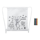 Săculeț de Crăciun din material RPET cu 5 creioane colorate Julfar Bag