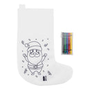 Șosetă de Crăciun din material RPET cu 5 creioane colorate Julfar Gift