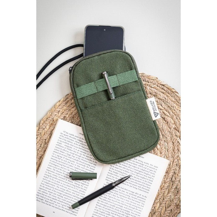Geanta Telefon Mobil, Crossbody, Din Panza Reciclata "Canvafon"