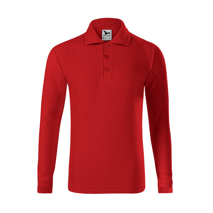 TRICOU POLO COPII Malfini maneca lunga PIQUE POLO LS 241, Promo Back to School, imprimat policormie ecuson fata inclus in pret*