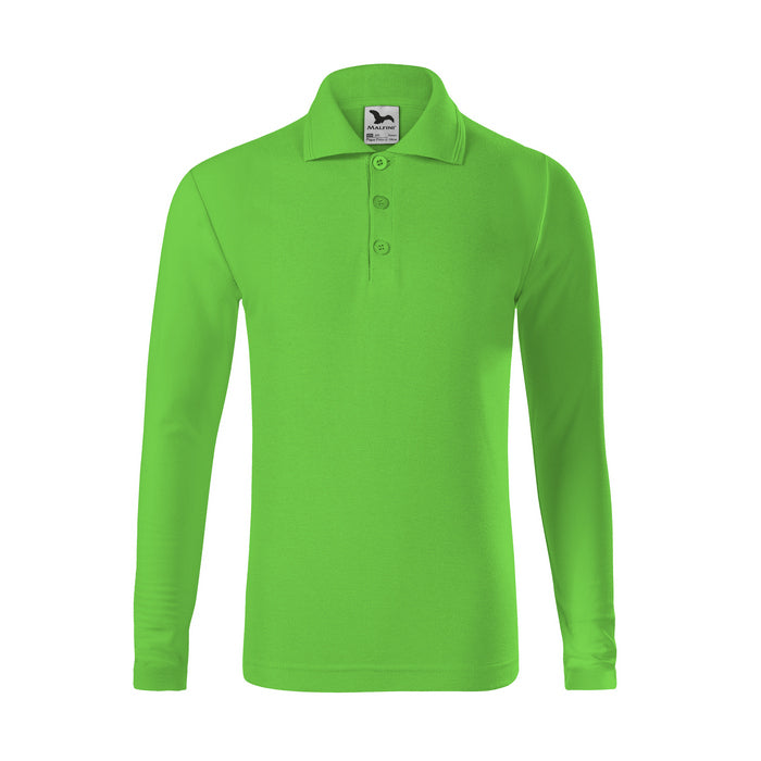 TRICOU POLO COPII Malfini maneca lunga PIQUE POLO LS 241, Promo Back to School, imprimat policormie ecuson fata inclus in pret*