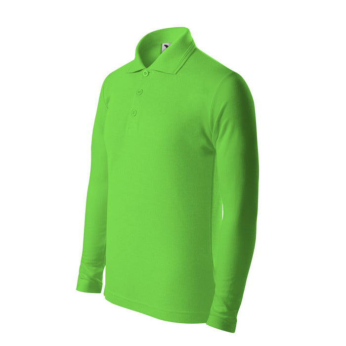 TRICOU POLO COPII Malfini maneca lunga PIQUE POLO LS 241, Promo Back to School, imprimat policormie ecuson fata inclus in pret*