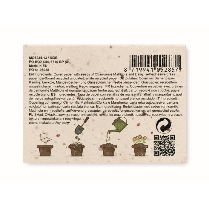 Notes adeziv 10 x 7,2 x 0,6cm cu seminte iarba "Grow Me"