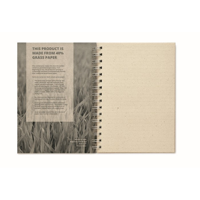 Caiet ~A5 15 x 21 cm din hartie de iarba "Grass Book"