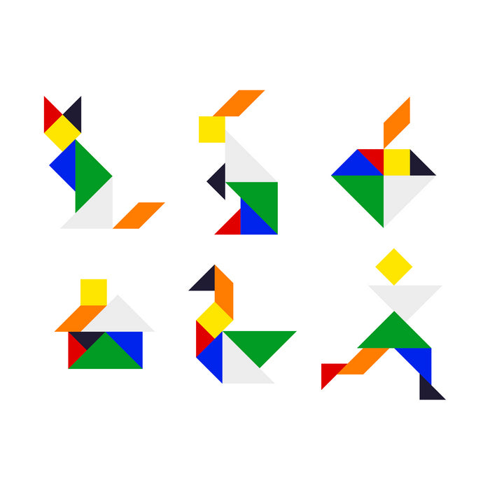 Puzzle din lemn "Tangram"