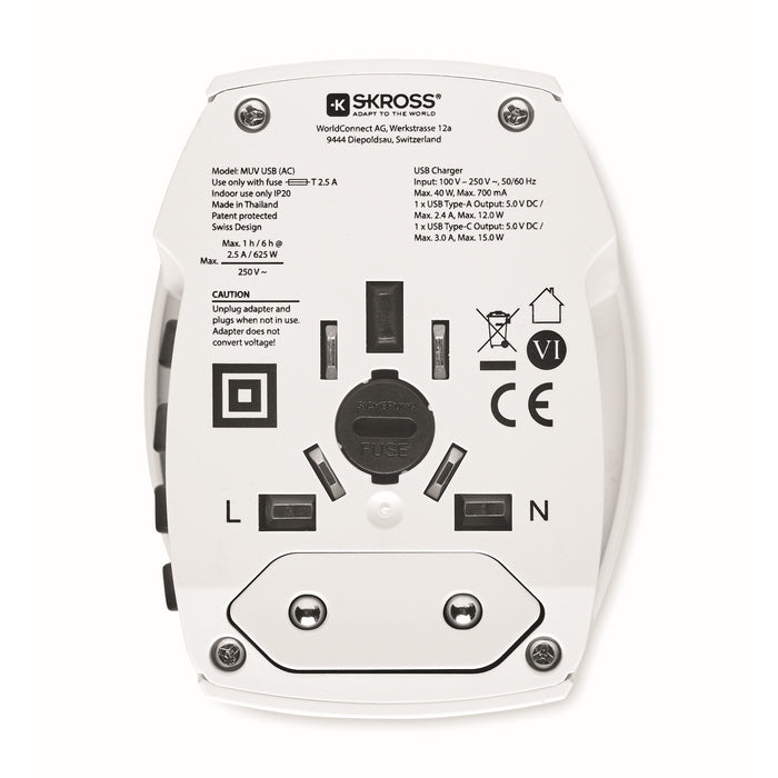 Adaptor calatorie USB A/C Skross MUV "Muv USB A/C"