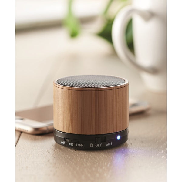 Boxa portabila bluetooth bambus "Round Bamboo"