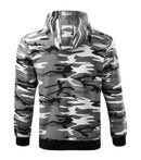 Camo Zipper hanorac bărbați din french terry, cu glugă căptușită