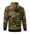 Camo Zipper hanorac bărbați din french terry, cu glugă căptușită