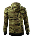 Camo Zipper hanorac bărbați din french terry, cu glugă căptușită