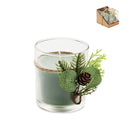 Lumânare cu suport din sticlă și decor de Crăciun FOREST