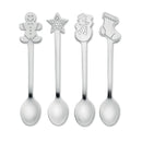 Set de 4 lingurițe de ceai din oțel inoxidabil cu motive de Crăciun CHIP