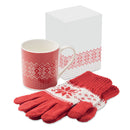 Set cadou de iarnă mănuși tricotate și cană ceramică 300 ml COPITO