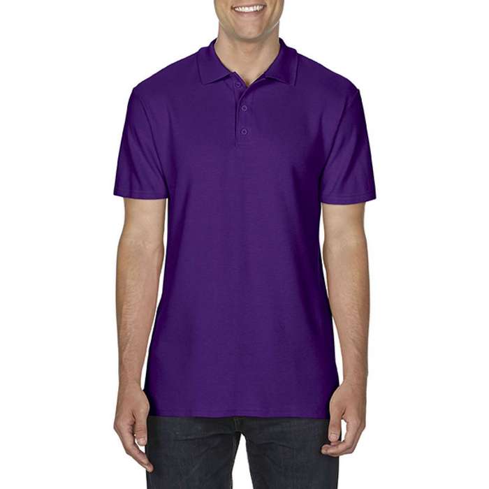 TRICOU POLO BARBATESC Gildan Softstyle® Double Pique GI64800, Promo Back to School, imprimat policormie ecuson fata inclus in pret*