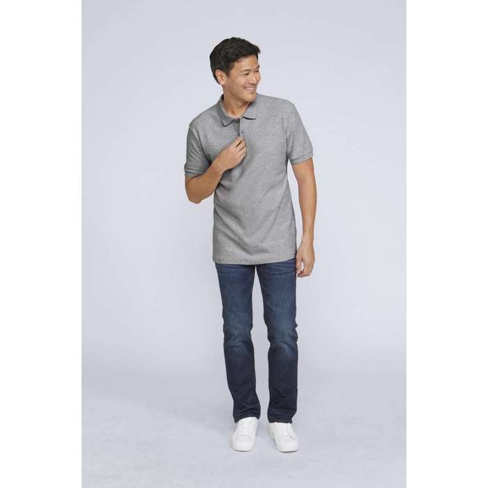 TRICOU POLO BARBATESC Gildan Premium Cotton® Double Pique GI85800, Promo Back to School, imprimat policormie ecuson fata inclus in pret*