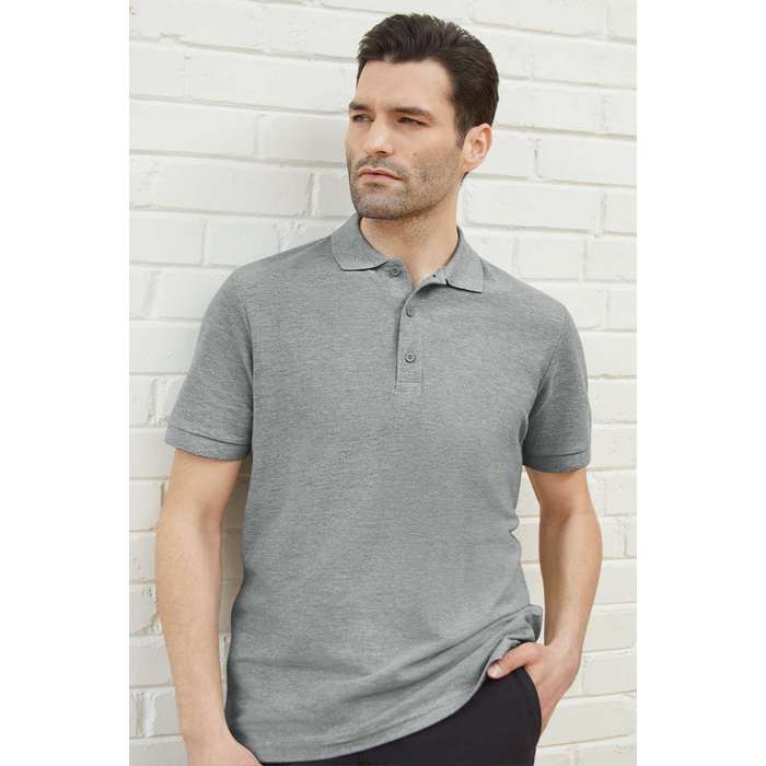 TRICOU POLO BARBATESC Gildan Premium Cotton® Double Pique GI85800, Promo Back to School, imprimat policormie ecuson fata inclus in pret*