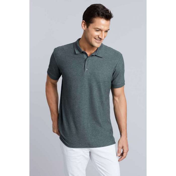 TRICOU POLO BARBATESC Gildan Premium Cotton® Double Pique GI85800, Promo Back to School, imprimat policormie ecuson fata inclus in pret*