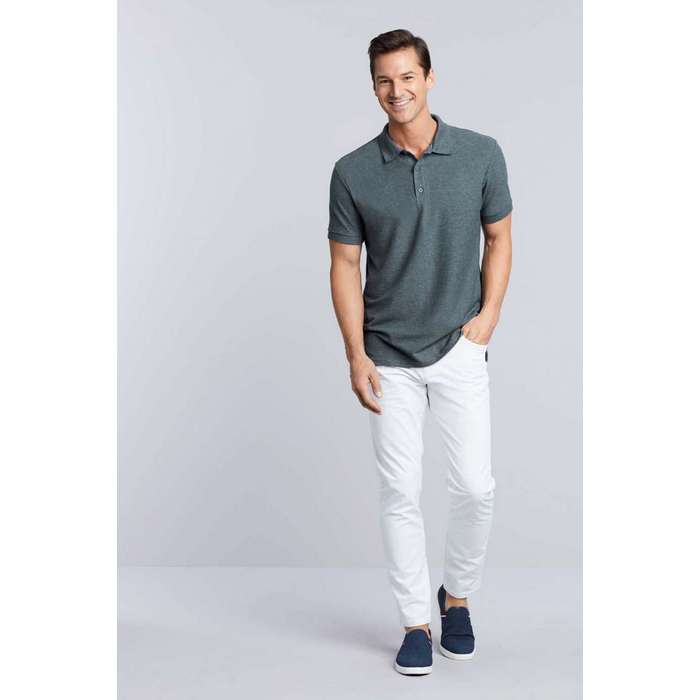 TRICOU POLO BARBATESC Gildan Premium Cotton® Double Pique GI85800, Promo Back to School, imprimat policormie ecuson fata inclus in pret*
