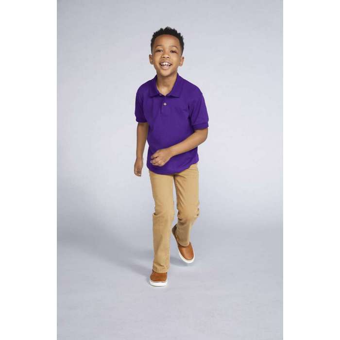 TRICOU POLO COPII Gildan Dryblend® GIB8800, Promo Back to School, imprimat policormie ecuson fata inclus in pret*