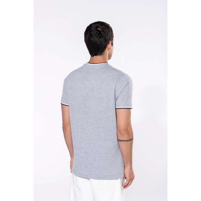 TRICOU BARBATESC Kariban Pique Knit V-neck KA374