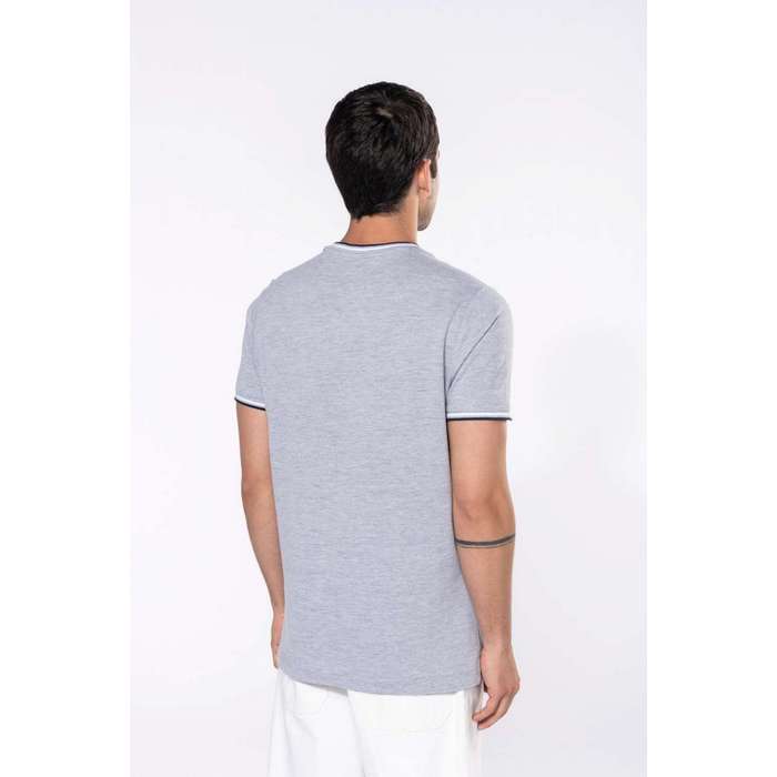 TRICOU BARBATESC Kariban Pique Knit V-neck KA374