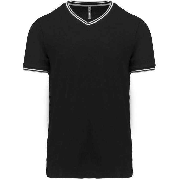 TRICOU BARBATESC Kariban Pique Knit V-neck KA374