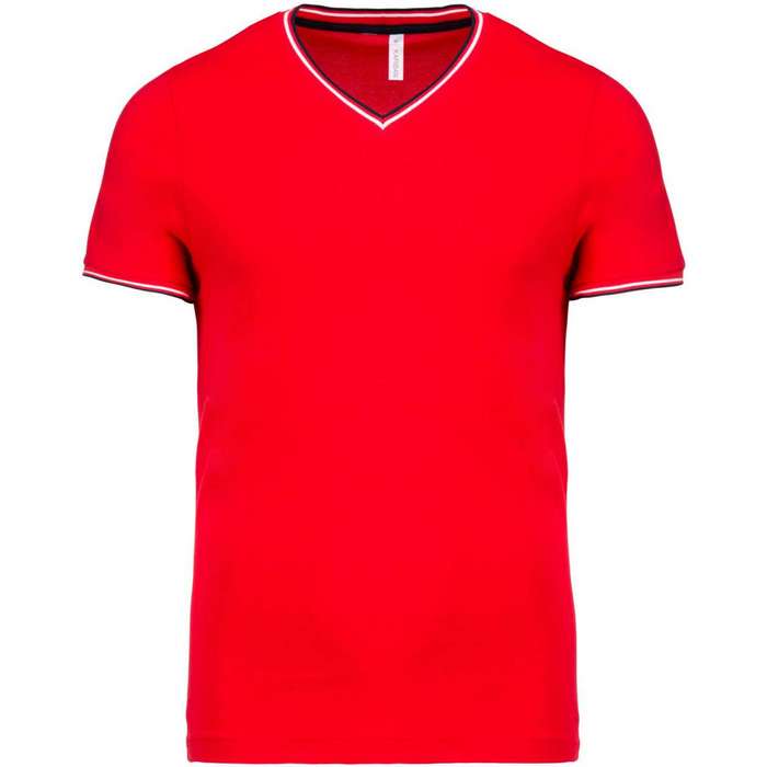 TRICOU BARBATESC Kariban Pique Knit V-neck KA374