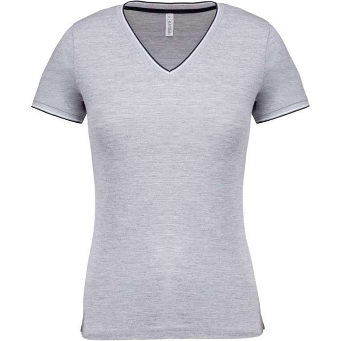 TRICOU DAMA Kariban Pique Knit V-neck KA394