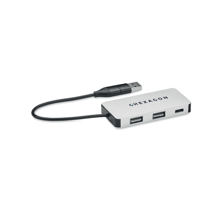 Hub USB cu 3 porturi + cablu "Hub-C"