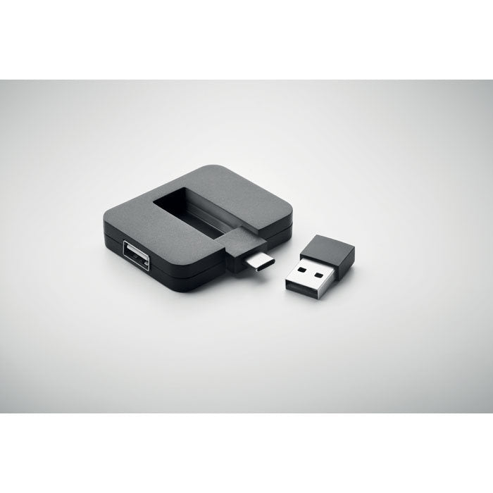 Hub USB cu 4 porturi + cablu 20 cm "Square-C"