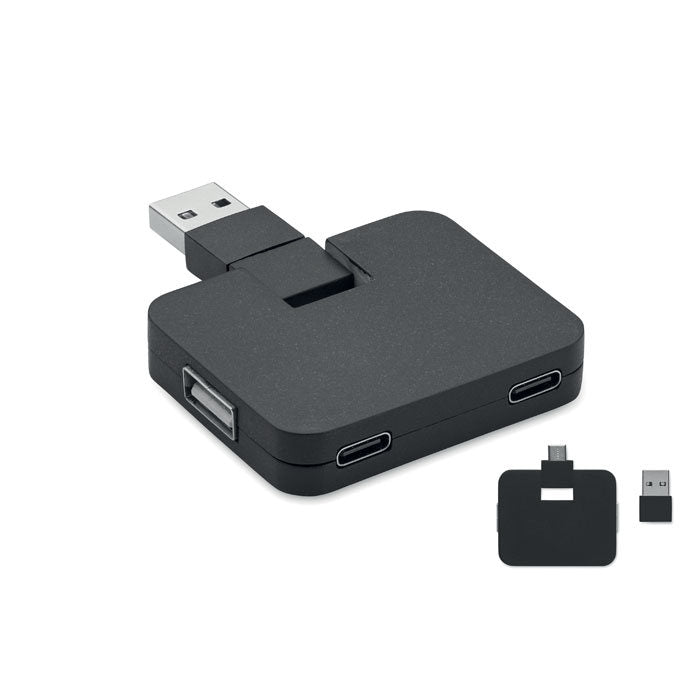 Hub USB cu 4 porturi + cablu 20 cm "Square-C"