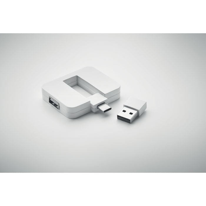 Hub USB cu 4 porturi + cablu 20 cm "Square-C"