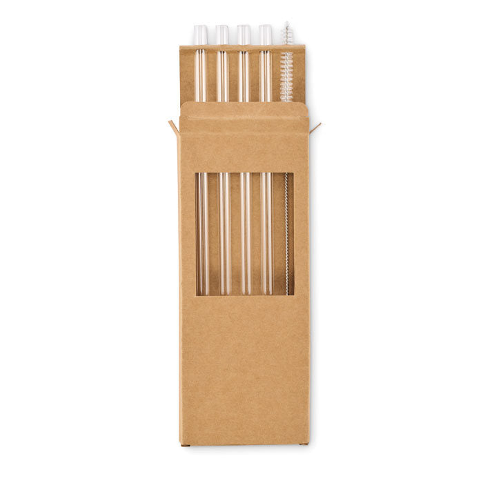 Paie din sticla reutilizabile, set 4 buc "Glaw"