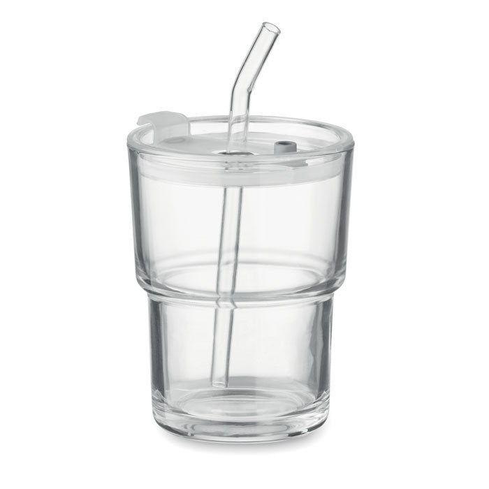 Pahar sticla cu pai 400 ml "Sip"