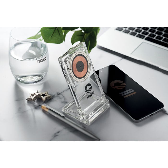 Suport telefon cu incarcator wireless 15W acril "Cryl"